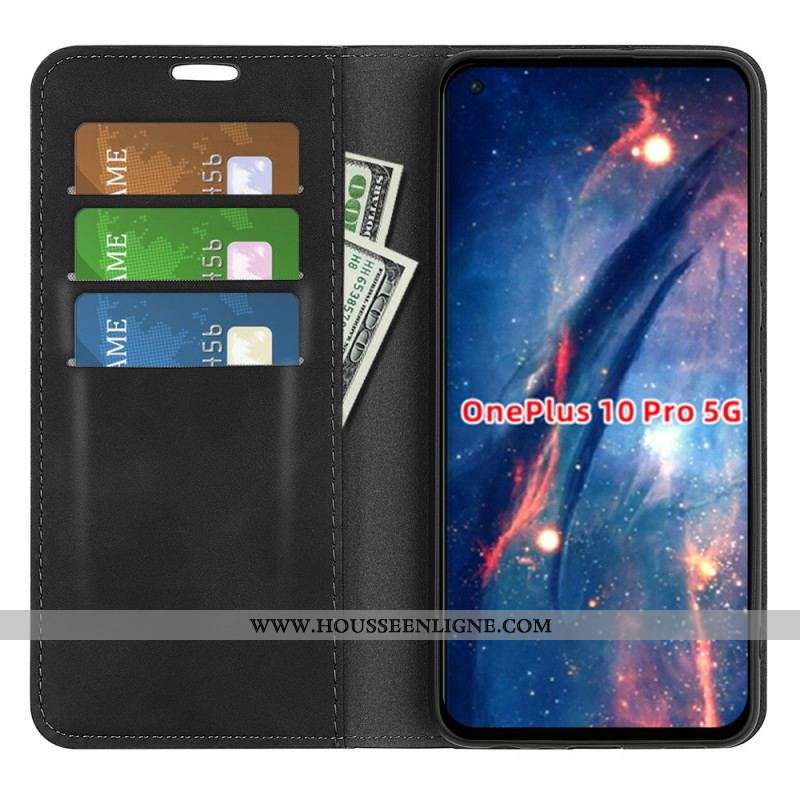 Flip Cover OnePlus 10 Pro 5G Effet Cuir Douceur Soie