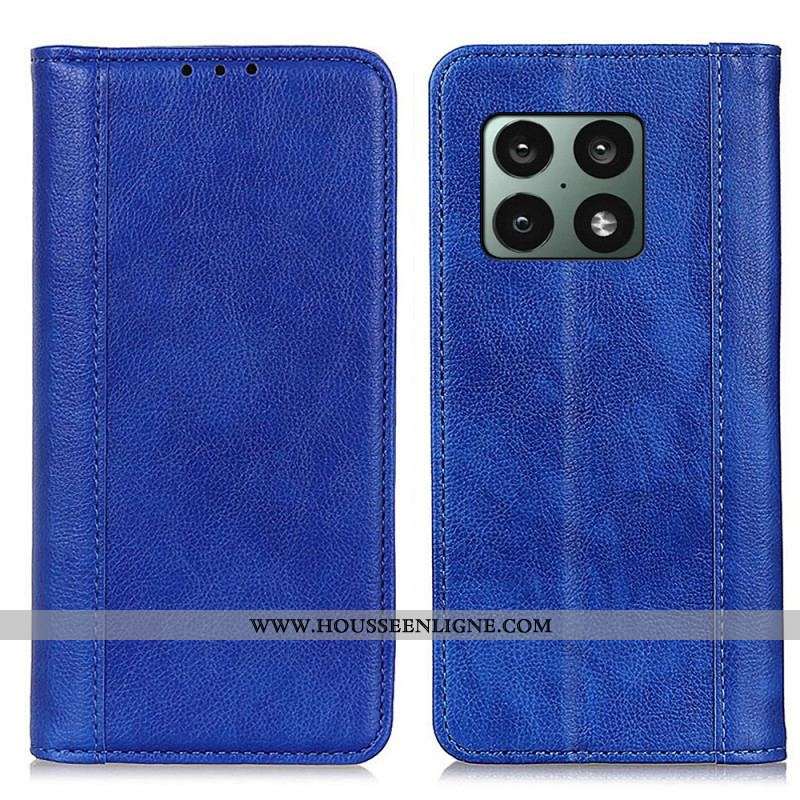 Flip Cover OnePlus 10 Pro 5G Version Coloré Cuir Litchi