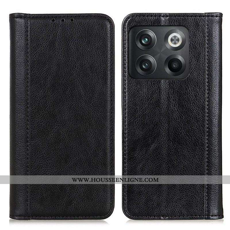 Flip Cover OnePlus 10T 5G Version Colorée Cuir Fendu