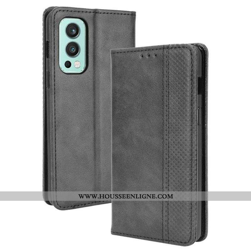 Flip Cover OnePlus Nord 2 5G Effet Cuir Vintage Stylisé