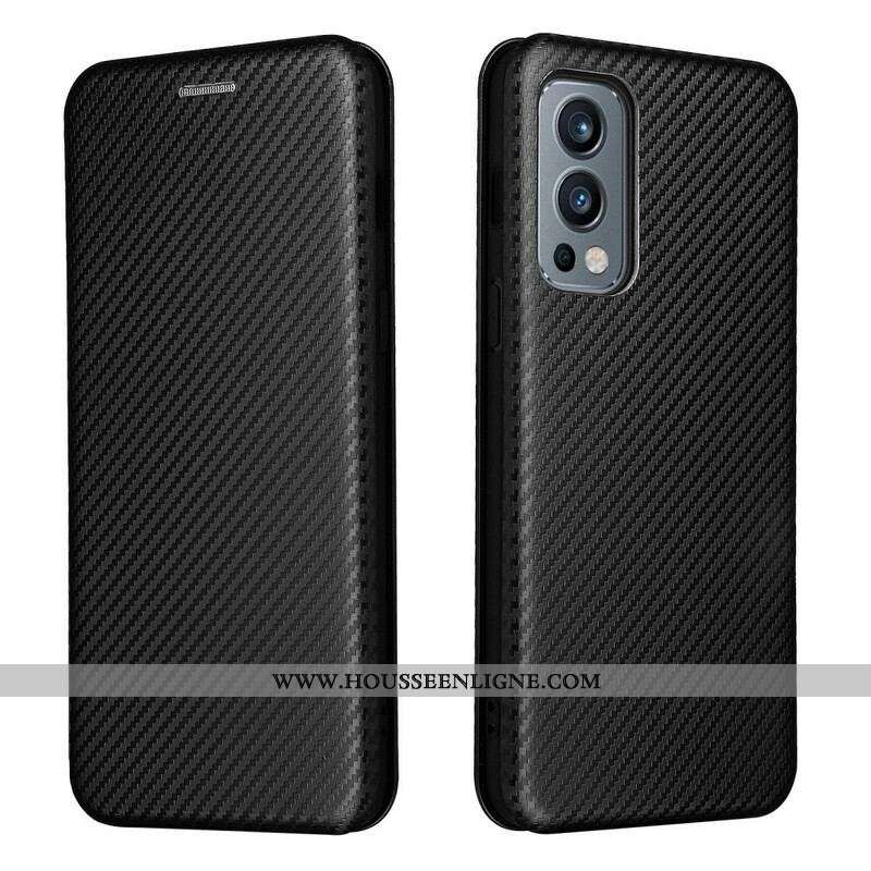 Flip Cover OnePlus Nord 2 5G Silicone Carbone Coloré