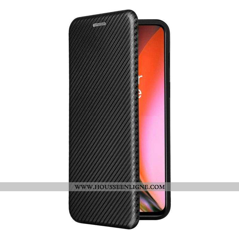 Flip Cover OnePlus Nord 2 5G Silicone Carbone Coloré