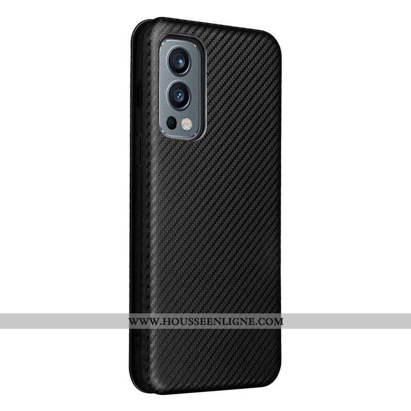Flip Cover OnePlus Nord 2 5G Silicone Carbone Coloré