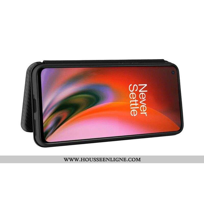 Flip Cover OnePlus Nord 2 5G Silicone Carbone Coloré