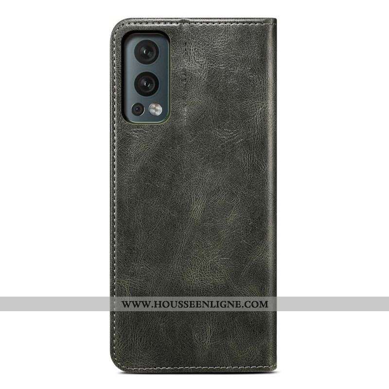 Flip Cover OnePlus Nord 2 5G Simili Cuir Ciré