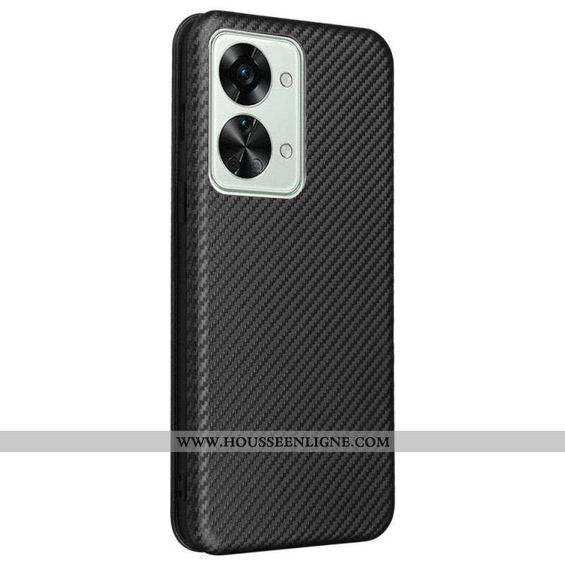 Flip Cover OnePlus Nord 2T 5G Fibre Carbone à Anneau
