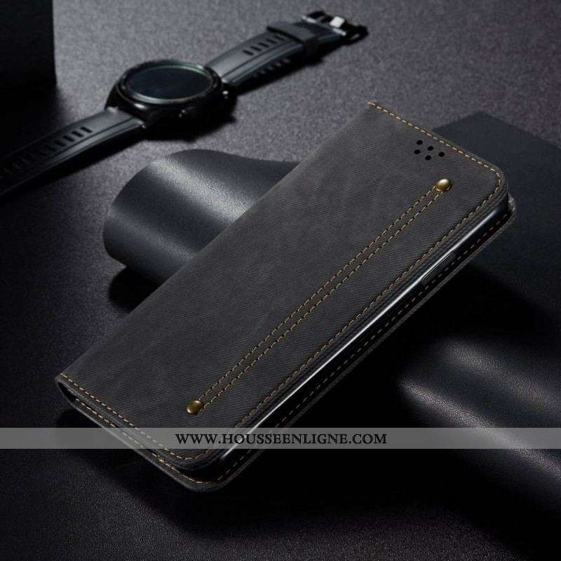 Flip Cover OnePlus Nord 2T 5G Tissu Jeans