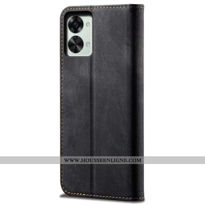 Flip Cover OnePlus Nord 2T 5G Tissu Jeans