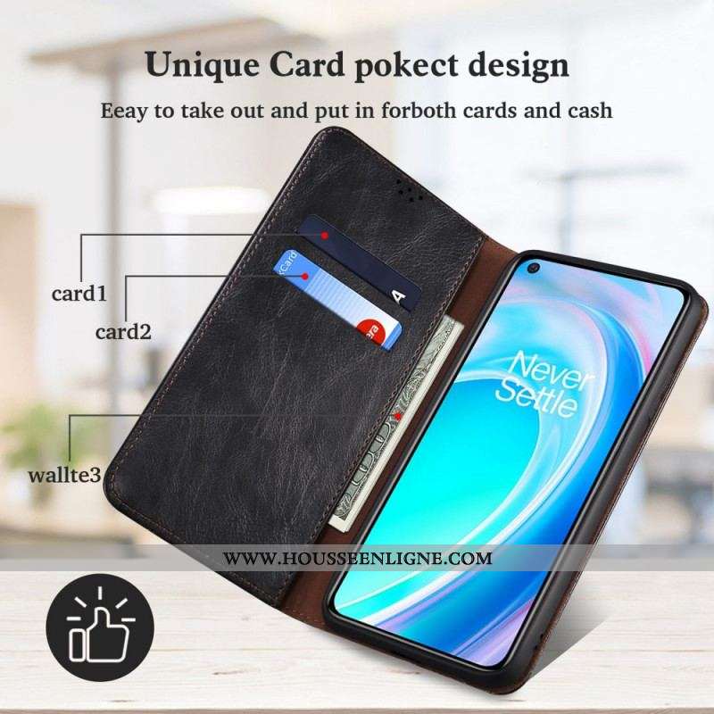 Flip Cover OnePlus Nord CE 2 Lite 5G Simili Cuir Ciré