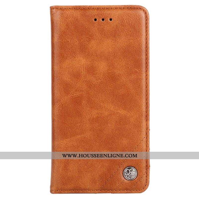 Flip Cover OnePlus Nord CE 2 Lite 5G Simili Cuir Rivet Décoratif