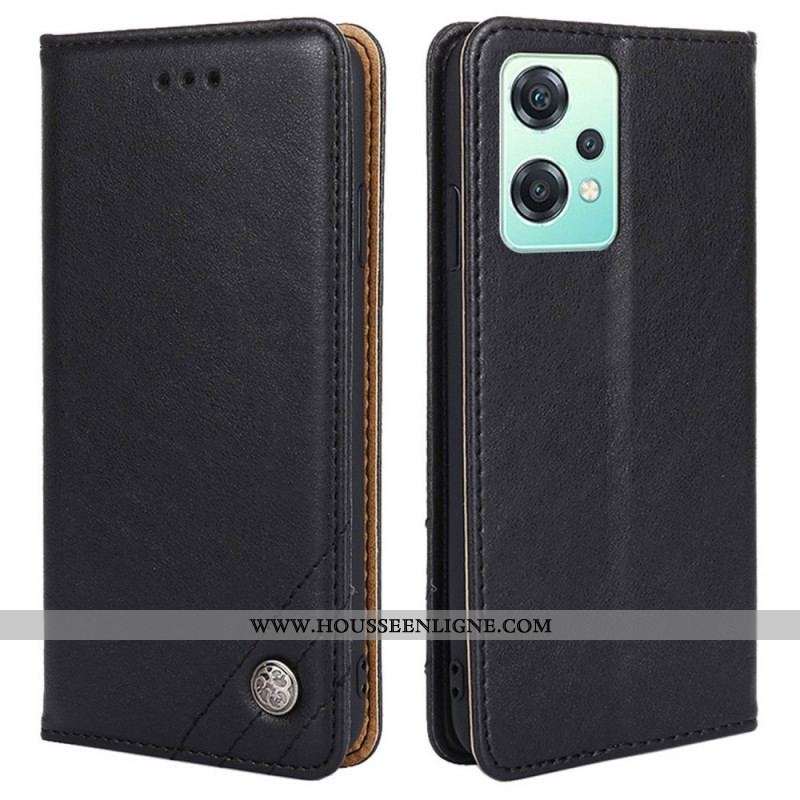 Flip Cover OnePlus Nord CE 2 Lite 5G Simili Cuir Rivet Décoratif