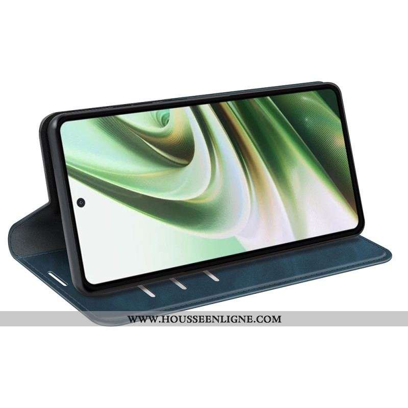 Flip Cover OnePlus Nord CE 3 Lite 5G Effet Cuir Uni