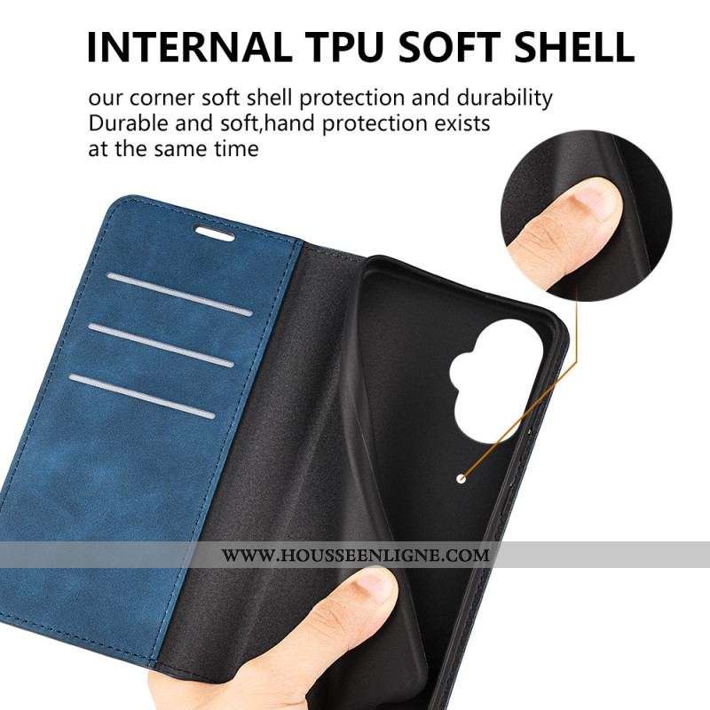 Flip Cover OnePlus Nord CE 3 Lite 5G Effet Cuir Uni