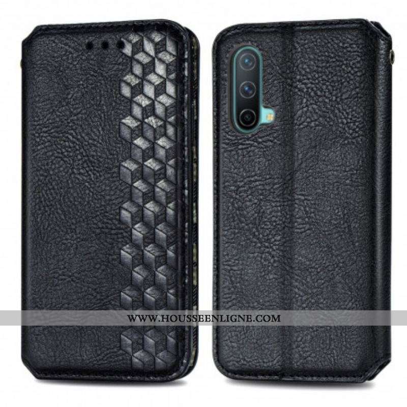 Flip Cover OnePlus Nord CE 5G Effet Cuir Texture Diamant
