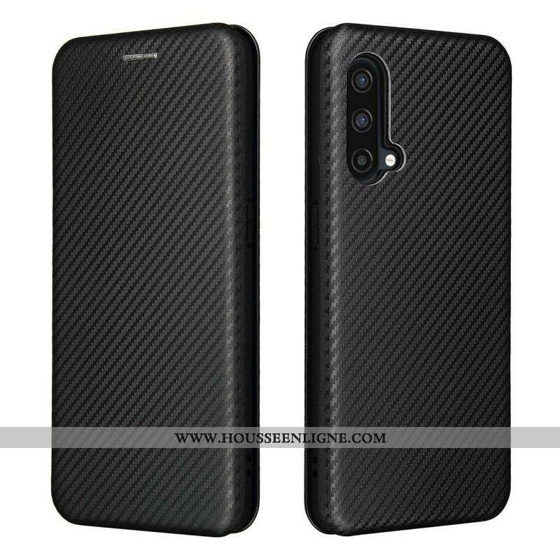 Flip Cover OnePlus Nord CE 5G Silicone Carbone Coloré