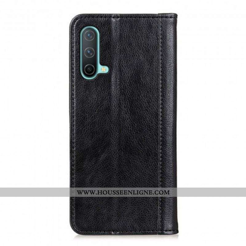 Flip Cover OnePlus Nord Nord CE 5G Cuir Litchi Fendu Élégance