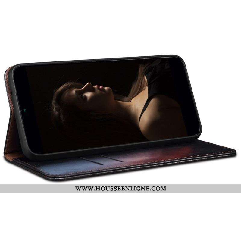 Flip Cover Oppo A15 Simili Cuir Ciré