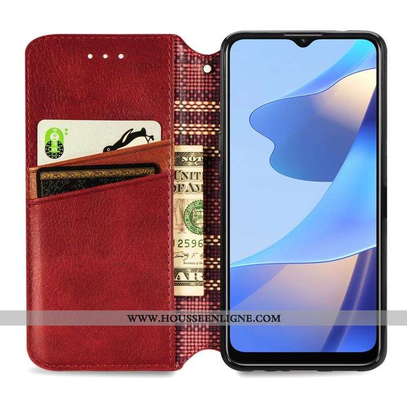 Flip Cover Oppo A16 / A16s Effet Cuir Texture Diamant