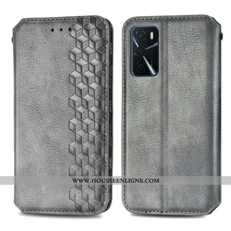 Flip Cover Oppo A16 / A16s Effet Cuir Texture Diamant