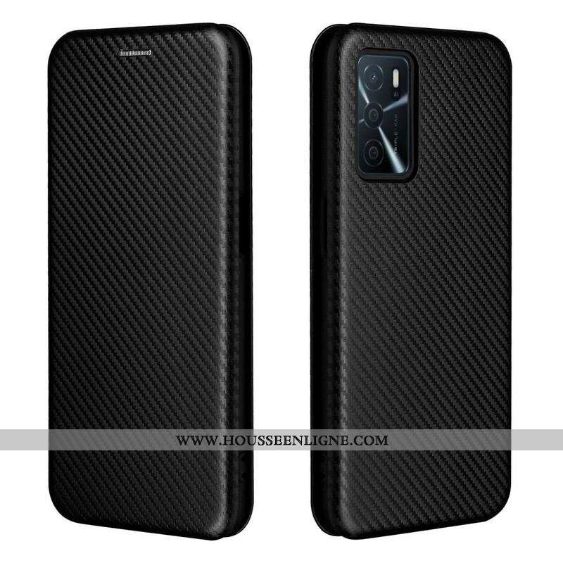 Flip Cover Oppo A16 / A16s Silicone Carbone Coloré