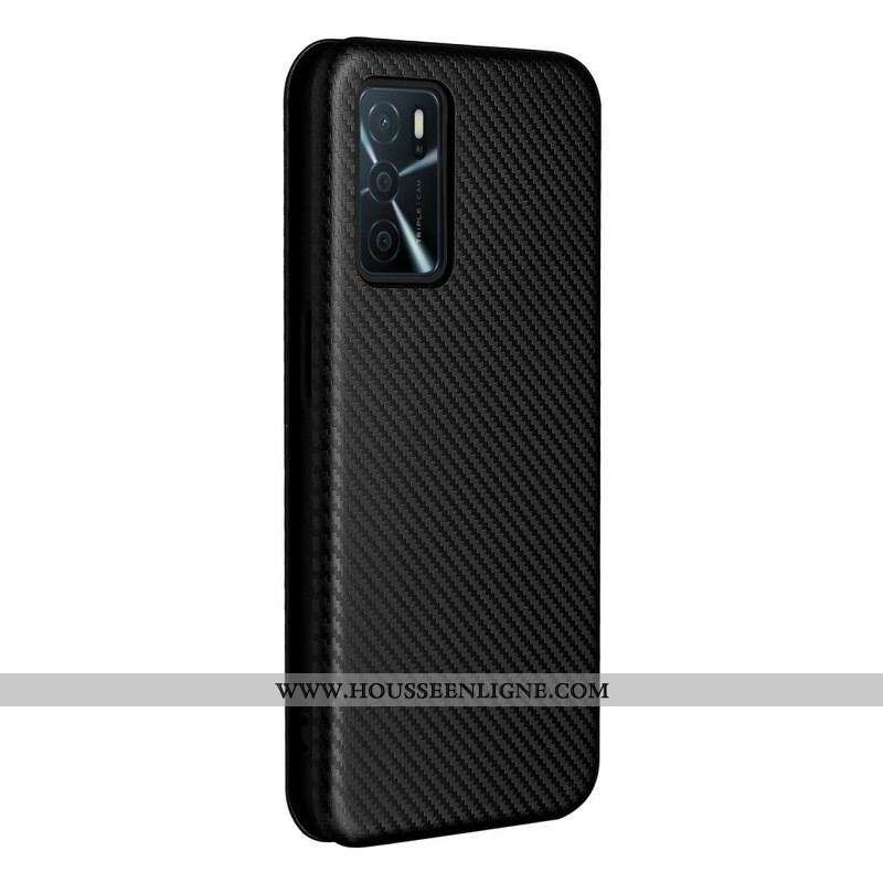 Flip Cover Oppo A16 / A16s Silicone Carbone Coloré