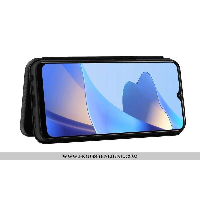 Flip Cover Oppo A16 / A16s Silicone Carbone Coloré