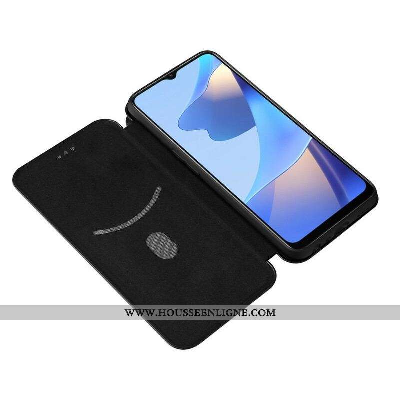 Flip Cover Oppo A16 / A16s Silicone Carbone Coloré