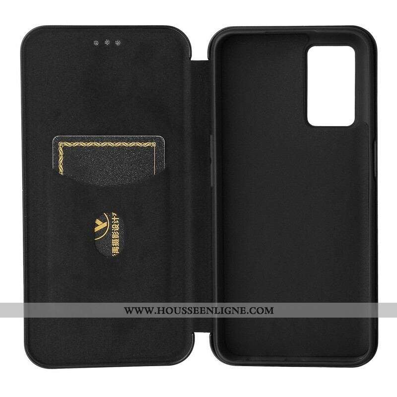 Flip Cover Oppo A16 / A16s Silicone Carbone Coloré