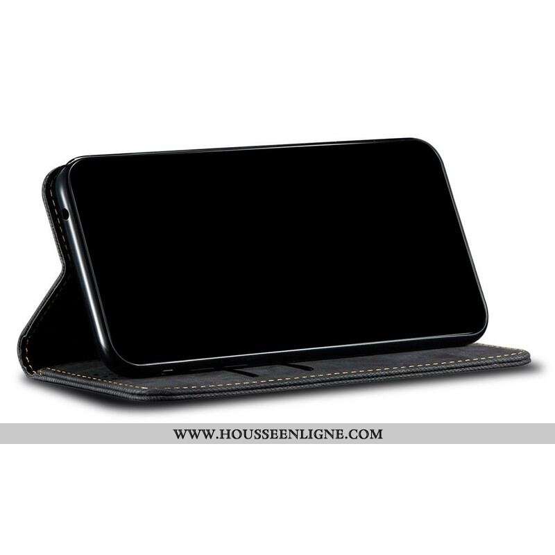 Flip Cover Oppo A16 / A16s Tissu Jeans