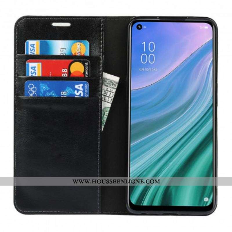 Flip Cover Oppo A54 5G / A74 5G Cuir Véritable