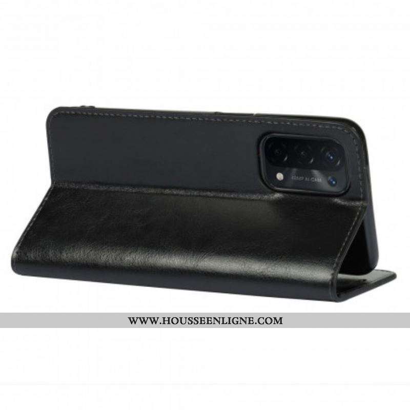 Flip Cover Oppo A54 5G / A74 5G Cuir Véritable