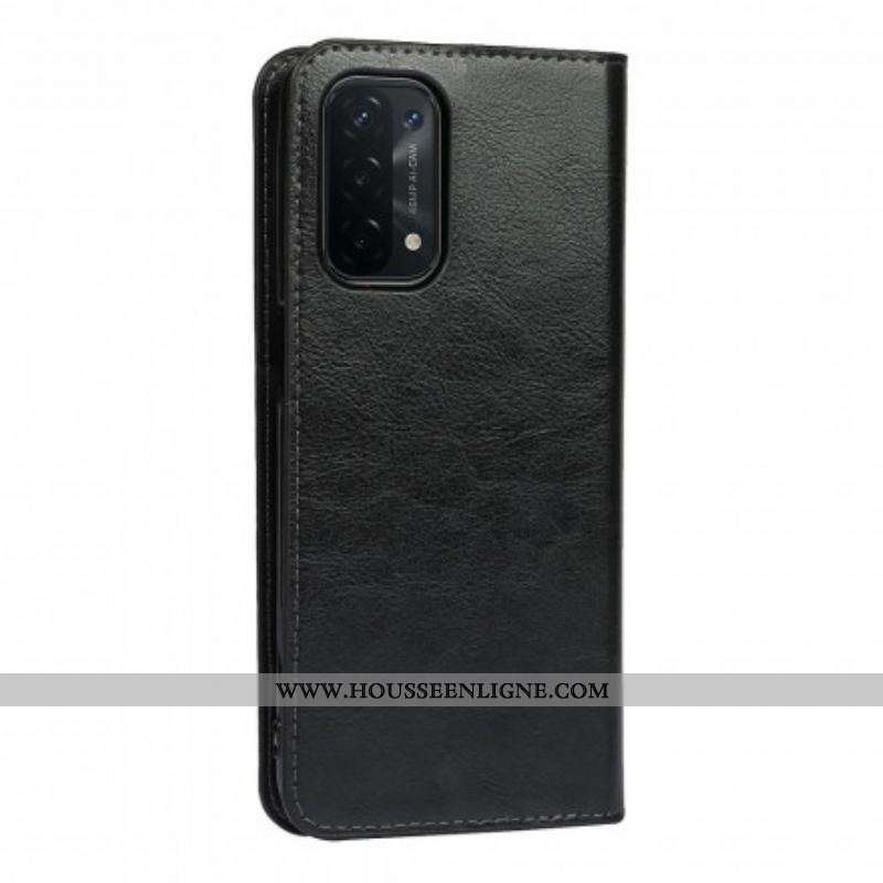 Flip Cover Oppo A54 5G / A74 5G Cuir Véritable