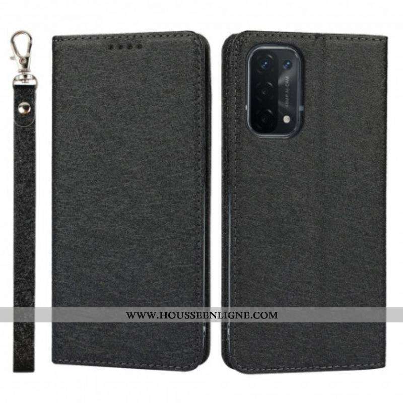 Flip Cover Oppo A54 5G / A74 5G Style Cuir Douceur avec Lanière