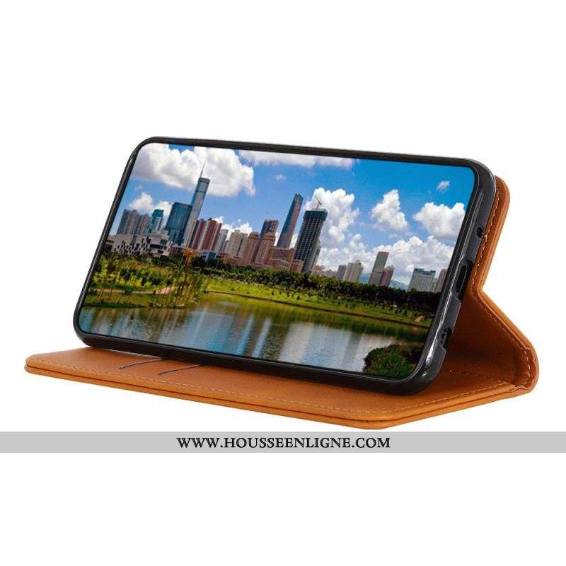 Flip Cover Oppo A74 4G Cuir Fendu Élégance