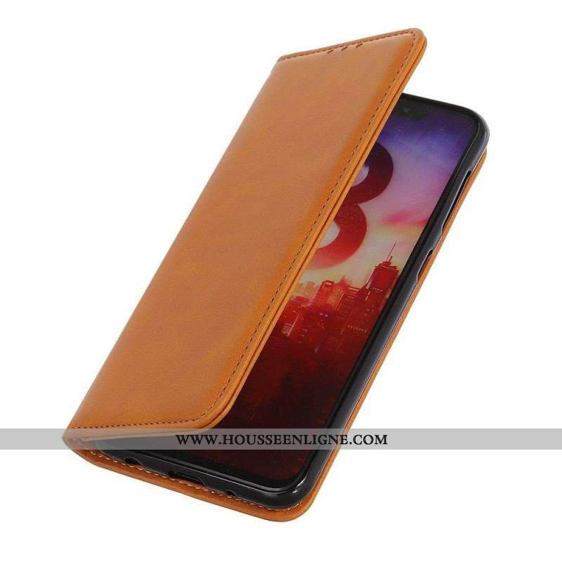 Flip Cover Oppo A74 4G Cuir Fendu Élégance