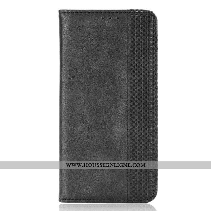 Flip Cover Oppo A74 4G Effet Cuir Vintage Stylisé