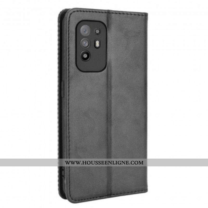 Flip Cover Oppo A94 5G Effet Cuir Vintage Stylisé