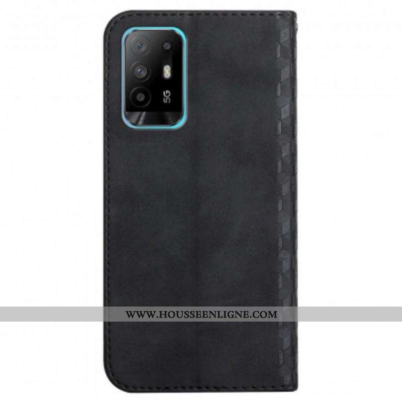 Flip Cover Oppo A94 5G Skin-Touch style Cubique