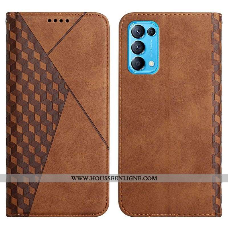Flip Cover Oppo Find X3 Lite Effet Cuir Géo