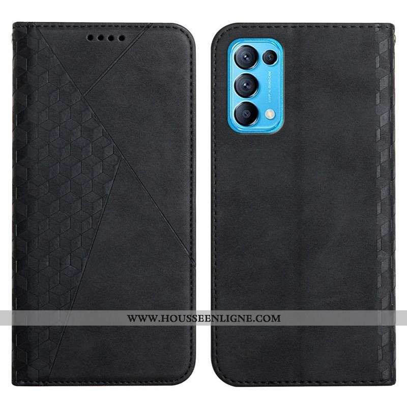 Flip Cover Oppo Find X3 Lite Effet Cuir Géo