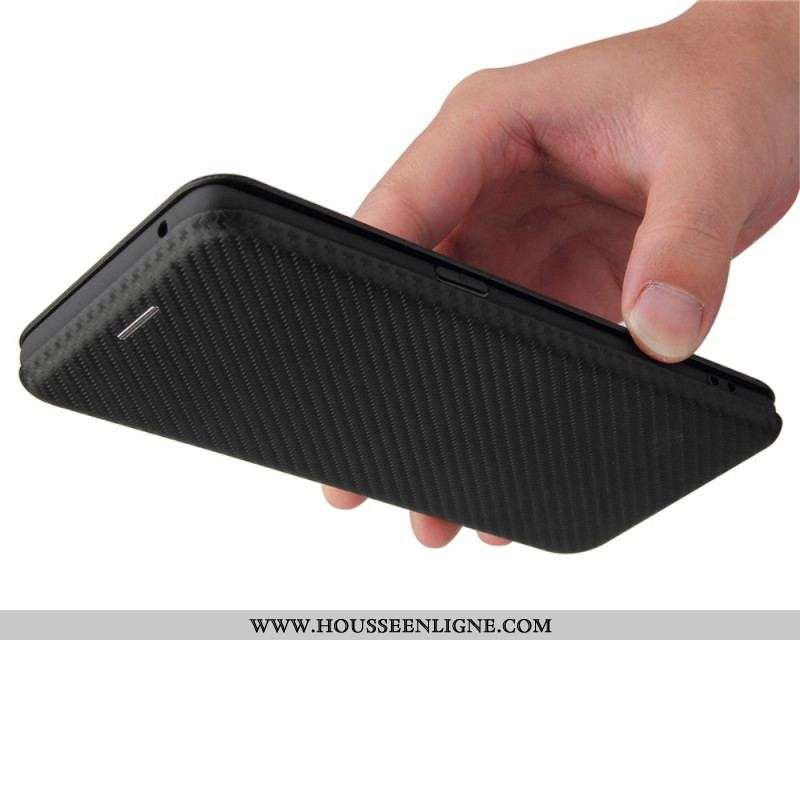 Flip Cover Oppo Find X3 Lite Silicone Carbone Coloré