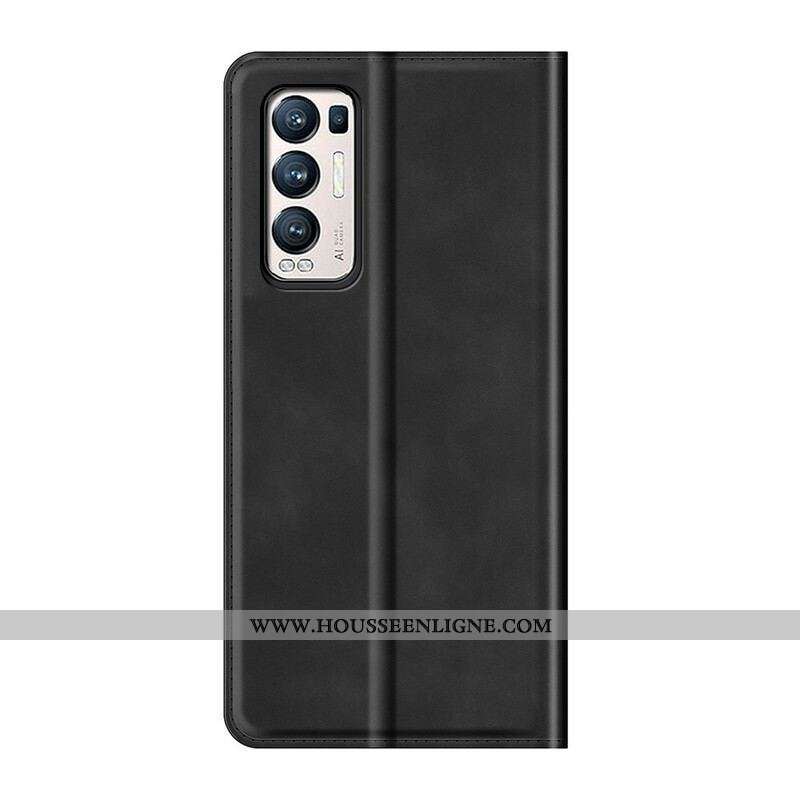 Flip Cover Oppo Find X3 Neo Effet Cuir Silky Touch