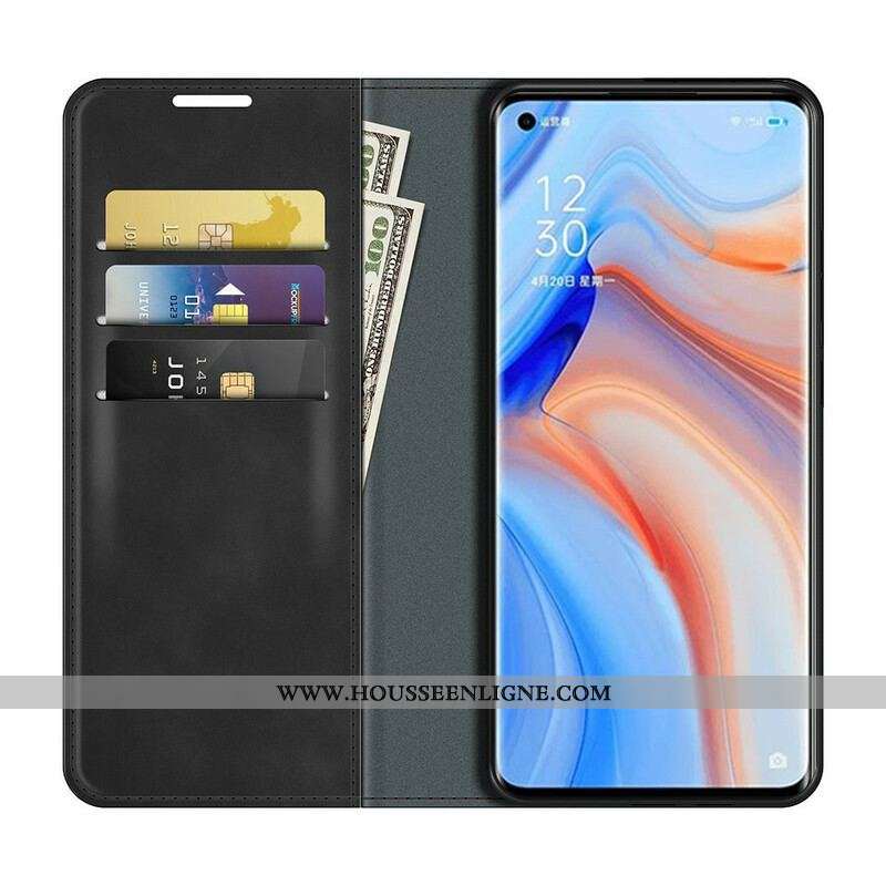 Flip Cover Oppo Find X3 Neo Effet Cuir Silky Touch