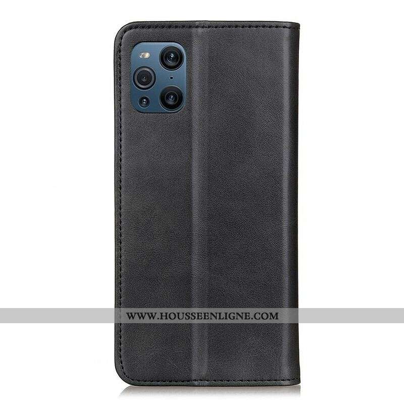 Flip Cover Oppo Find X3 / X3 Pro Cuir Fendu