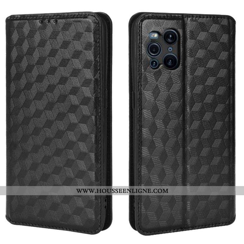 Flip Cover Oppo Find X3 / X3 Pro Effet Cuir Diamant