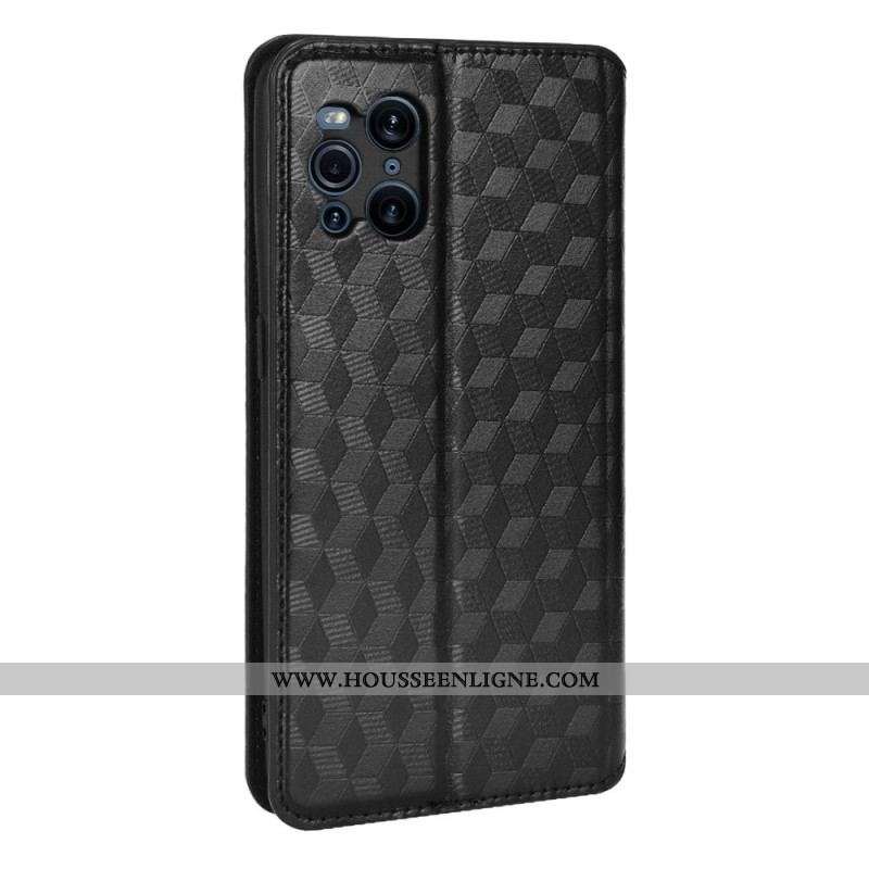Flip Cover Oppo Find X3 / X3 Pro Effet Cuir Diamant
