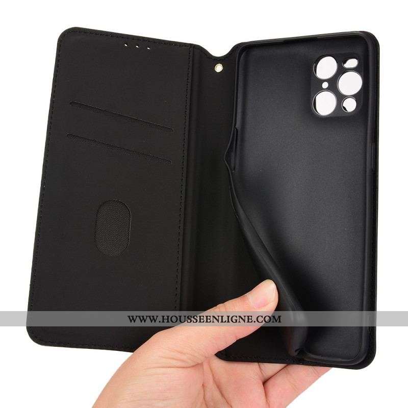 Flip Cover Oppo Find X3 / X3 Pro Effet Cuir Diamant