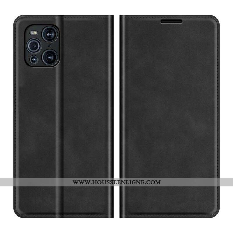 Flip Cover Oppo Find X3 / X3 Pro Effet Cuir Douceur