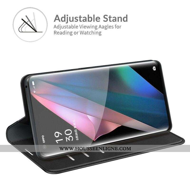 Flip Cover Oppo Find X3 / X3 Pro Effet Cuir Douceur