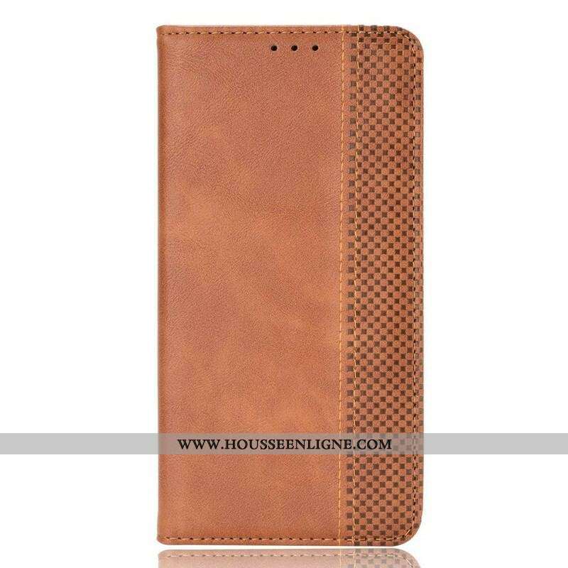 Flip Cover Oppo Find X3 / X3 Pro Effet Cuir Vintage Stylisé